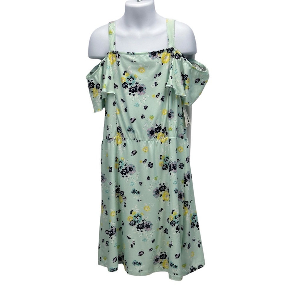 Epic Threads Girls Drop Shoulder Floral Print Dress - Green - size Medium
